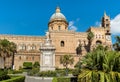 View of Palermo Cathedral with Santa Rosalia statue, Sicily Royalty Free Stock Photo