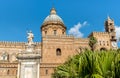 View of Palermo Cathedral with Santa Rosalia statue, Sicily Royalty Free Stock Photo