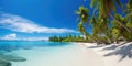 View of palm trees and sea at bavaro beach, punta cana, dominican republic, west indies, caribbean, central america Royalty Free Stock Photo