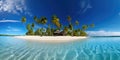 View of palm trees and sea at bavaro beach, punta cana, dominican republic, west indies, caribbean, central america Royalty Free Stock Photo