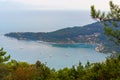 View of Palmaria island from Muzzerone mountain. Portovenere or Porto Venere town on Ligurian coast. Italy Royalty Free Stock Photo
