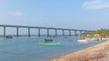 View of Pamban Bridge from the Pamban Beach, Rameswaram, Tamilnadu,