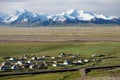 View of Pamir range, alay valley and Sary Tash Royalty Free Stock Photo