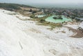 View of the Pamukkale, Turkey. Sights of Turkey - white mountain Royalty Free Stock Photo