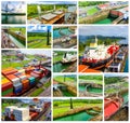 View of Panama Canal from cruise ship Royalty Free Stock Photo