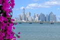 View of Panama from Casco Viejo surrounded by the sea under the sunlight at daytime Royalty Free Stock Photo