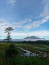 View panorama with blue sky and mountain Royalty Free Stock Photo