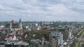 View of a panorama of the city of Antwerp from a height. Tavernierkaai str