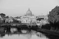 View of panorama Vatican City from Ponte Umberto I in Rome, Ital
