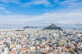 Panoramic view of Athens and mount Lycabettus from Acropolis Royalty Free Stock Photo