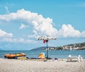 View from the Pantan beach in Trogir to the Ciovo island, Croatia Royalty Free Stock Photo