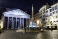 View of Pantheon at night. Rome. Italy. Royalty Free Stock Photo