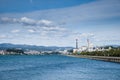 View of the paper pulp mill located at Pontevedra Spain Royalty Free Stock Photo