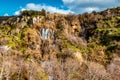 View of Paradision waterfalls near Trozena village. Limassol District, Cyprus