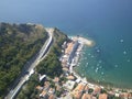 The view from paraglider in budva