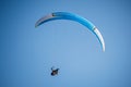 Paraglider flying in the blue sky. Italian Alps. Piedmont. Italy Royalty Free Stock Photo