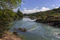 View of the Paranapanema river rapids, called Garganta do Diabo, Piraju city , state of Sao Paulo, Brazil