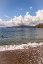 View from Pareti beach near Capoliveri to Monte Capanne, Isola D` Elba Elba Island, Tuscany Toscana, Italy Royalty Free Stock Photo