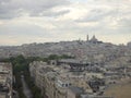 View on Paris from Arc de Triomphe. Avenue Champs elysees in front.