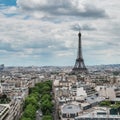 View of Paris from the Arc de Triumph Royalty Free Stock Photo
