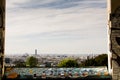 View on Paris from BelvÃÂ©dÃÂ¨re de Belleville viewpoint Royalty Free Stock Photo