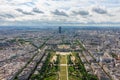 View of Paris, the Champ de Mars from the Eiffel tower Royalty Free Stock Photo