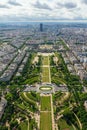 View of Paris, the Champ de Mars from the Eiffel tower Royalty Free Stock Photo