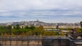 View of Paris city and Sacre Coeur Basilica on Montmartre hill in Paris France. April 2019 Royalty Free Stock Photo