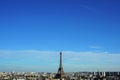 View on Paris and Eiffel tower from Arc de Triomphe