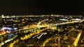 A view of Paris by nigth on the top of the effel tower Royalty Free Stock Photo