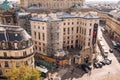 View of Paris and Opera or Palace Garnier from the top of the Lafayette Haussmann Gallery