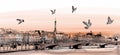 View of Paris from Pont des arts Royalty Free Stock Photo