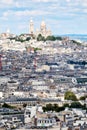 View of Paris with the Sacre Coeur Basilica and Montmartre on the top Royalty Free Stock Photo