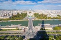 View of Paris with the shadow of the Eiffel Tower Royalty Free Stock Photo