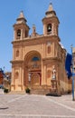 The view of the parish church in the Marsaxlokk fishing village, Malta Royalty Free Stock Photo