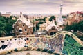 View of Park Guell in Barcelona. Catalonia Royalty Free Stock Photo