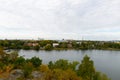 View of park and lake against beautiful sky in Stockholm Sweden Royalty Free Stock Photo