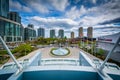View of a park and modern buildings in downtown Toronto, Ontario Royalty Free Stock Photo