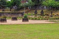 view of the park in the Penataran temple complex area. Royalty Free Stock Photo