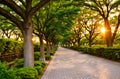 View of the park walkway on the edge of the capital