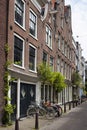 View of parked bicycles in front of historical, traditional and typical buildings