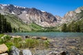 Portrait view of Parker Lake in California`s Eastern Sierra along the June Lake Loop