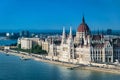 View of Parliament building in Budapest, Hungary from the opposite bank of the Danube Royalty Free Stock Photo