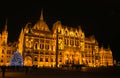 View of Parliament building at christmas time in the center of Budapest, Hungary Royalty Free Stock Photo