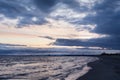 View of the Parnu Bay in evening in overcast