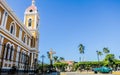 View of Parque Central in front of Our Lady of the Assumption Cathedral or Granada Cathedral in Granada, Nicaragua Royalty Free Stock Photo