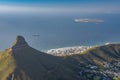 View of a part of the beautiful Cape Town from Table Mountain Royalty Free Stock Photo