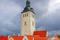 The view of part bell tower of the Church of St. Nicholas, Tallinn, Estonia Royalty Free Stock Photo