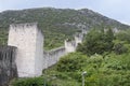 View of part of the route of the wall, in Ston, Dubrovnik Neretva county, located on the Peljesac peninsula, Croatia Royalty Free Stock Photo