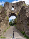 View of part of ruins, Launceston Castle, Cornwall, UK.